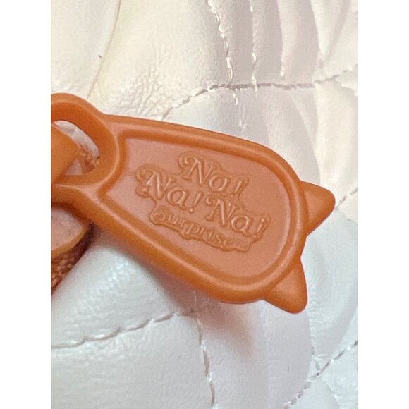 Na! Na! Na! Surprise Quilted Cat Face Purse Bag Metallic Orange White Design - Picture 4 of 5